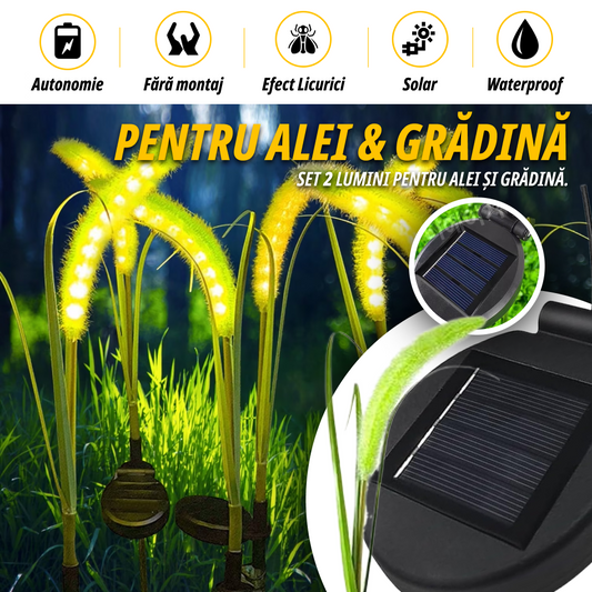 Set de 2 Lumini Solare Decorative pentru Grădină