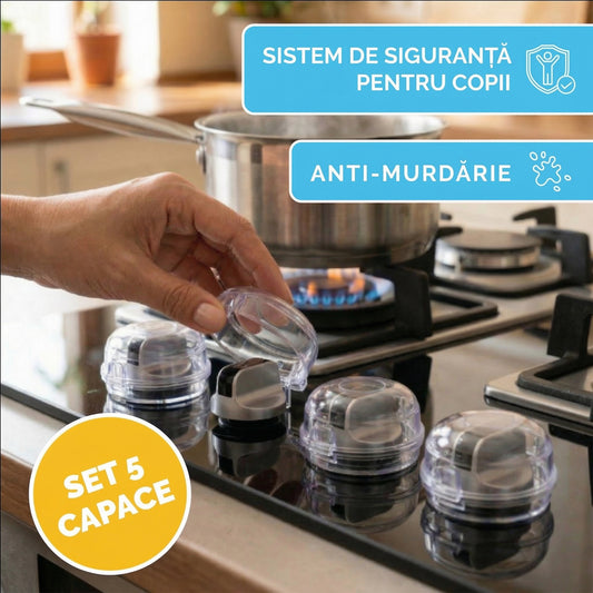 🔥 Set 5 capace de protecție pentru aragaz – antimurdărie & siguranță